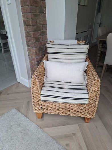 Indoor Rattan 2 seater sofa and 2 chairs