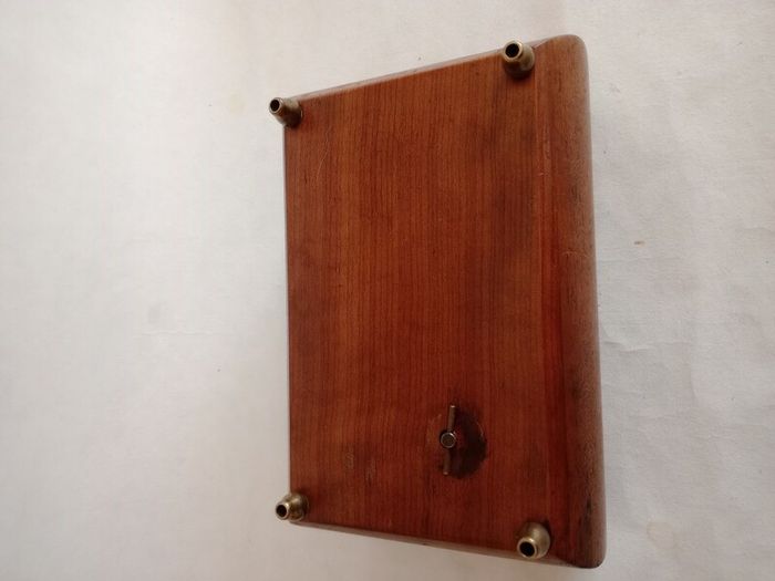 Antique Wooden and Brass Inlay Music Jewellery Box
