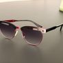Chilli Beans Browline Sunglasses - Matte Black & Red Image 2