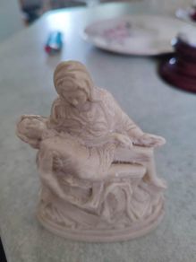 Pieta Stone Finish Statue, 3.50" New