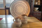 Nicholas Mosse Lavender  FURTHER REDUCED.  Washington Creek USA , a set if two jugs , a 4 inch creamer and a four and a  half inch cylinder jug