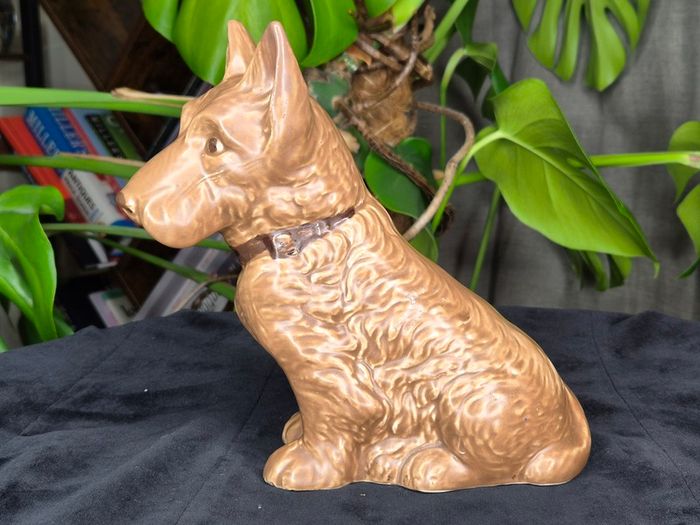 Sylvac Vintage Ceramic Terrier Dog Figurine Brown Glossy Collectible Decor