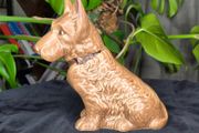 Sylvac Vintage Ceramic Terrier Dog Figurine Brown Glossy Collectible Decor