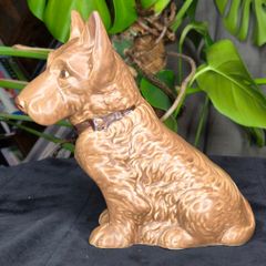 Sylvac Vintage Ceramic Terrier Dog Figurine Brown Glossy Collectible Decor