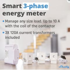 Shelly 3EM | WiFi 3 Channel Smart Energy Meter With Contractor Control