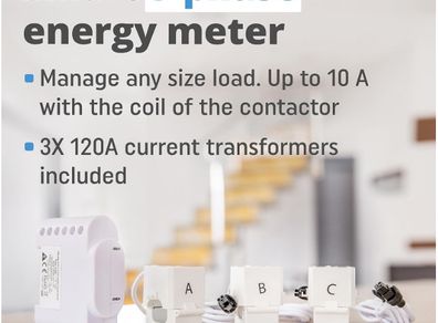 Shelly 3EM | WiFi 3 Channel Smart Energy Meter With Contractor Control
