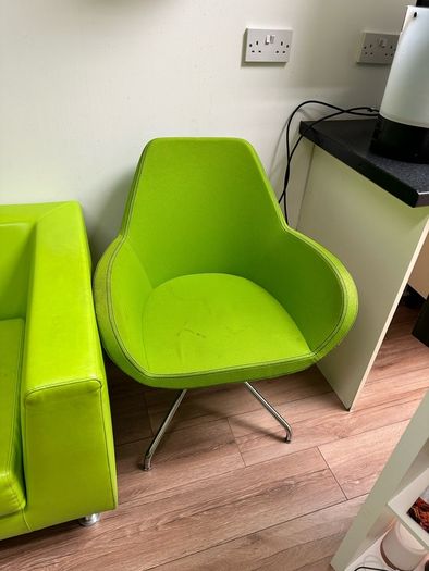 Lime Green sofas with chairs