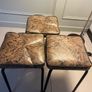 Three Mid century Wells Fargo topped Stools Image 5