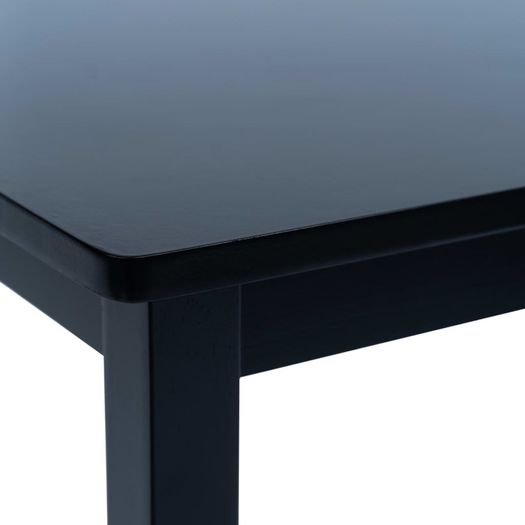 5 Piece Dining Set Solid Rubber Wood Black