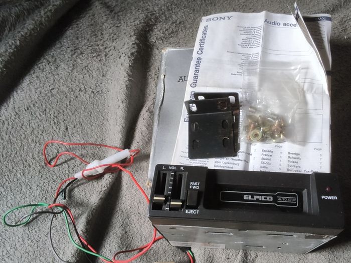 vintage boxed under the dashboard tape player