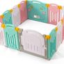 UANLAUO Foldable Baby Playpen Safety Play Yard for Toddler, Kids Activity Centre Indoor or Outdoor (14 Panel Multi) Image 5