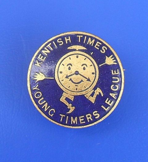 KENTISH TIMES YOUNG TIMERS LEAGUE (children's newspaper club) - a vintage membership enamel badge (1930's)