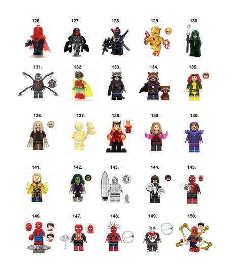 Marvel DC Super Hero Minifigures Lego Compatible (M-S)