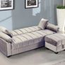 Sofa Bed with Storage & Pouffe 210cm Yadhi Grey 3-4 Seater Space Image 2
