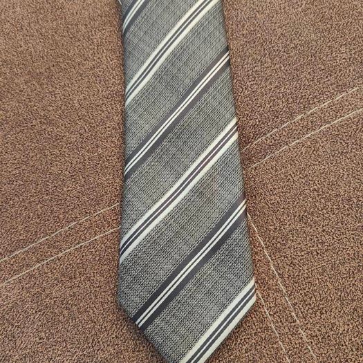 Grey striped tie