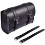 Motorcycle Leather Saddle Bag, Removable Waterproof Black Universal Motorcycle Side Pockets with 2 Mounted Straps Image 3