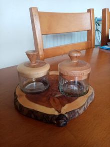 Wooden and glass display