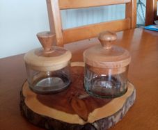 Wooden and glass display