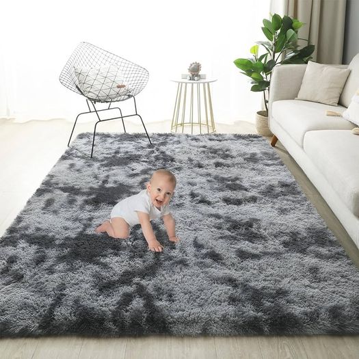 MULTIPLE COLOURS/SIZES AVAILABLE Super Soft Fluffy Area Rug Bedroom Living Room Shaggy Anti-Skid Comfortable Large Rugs Indoor Modern Home Decor Floor Carpet - Dark Grey 120x160