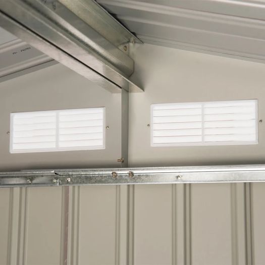 SPRING DEAL | 7ft x 4ft Lockable Polypropylene Garden Storage Shed Storage w/ Air Vents Steel Grey