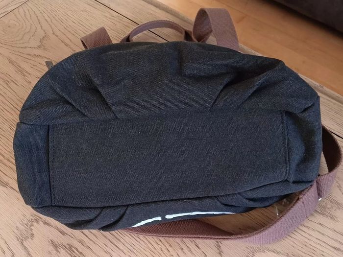 Canvas Black-and-Brown Crossbody Bag
