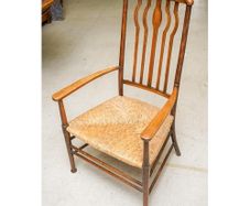 Arts and crafts rush seated chair