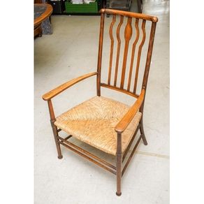 Arts and crafts rush seated chair