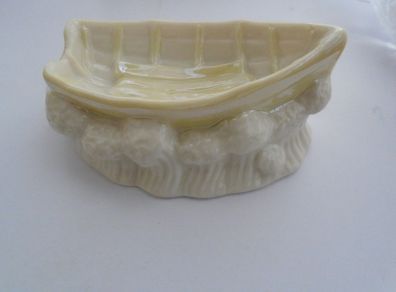 Vintage Belleek China Rowing boat, Trinket dish,Ornament,Collectibles,Gift.Belleek China
