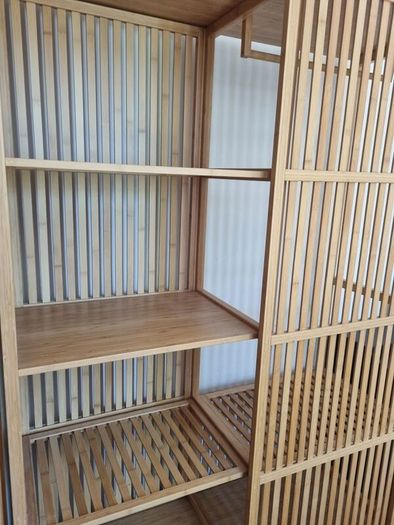 Two IKEA NORDKISA Bamboo Sliding Door Wardrobes in Excellent Condition