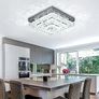 Ceiling Light Crystal Chandeliers Crystal LED Ceiling Light 11.8" Square Flush Mount Modern Chandelier Ceiling Lights Fixtures for Bedroom Dining Room Hallway Dimmable by Remote Control Image 2