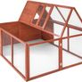 _Folding XXL double hutch rabbit hutch with outdoor enclosure made from waterproofed wood and metal gate (L x W x H): 159 x 109 x 55 cm Image 2