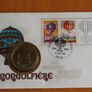 1983 Isle of Man one 1 crown Montgolfier air balloon manned flight coin stamp cover Image 2