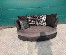 Semi circular gray corner sofa