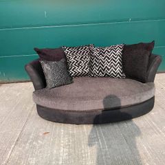 Semi circular gray corner sofa
