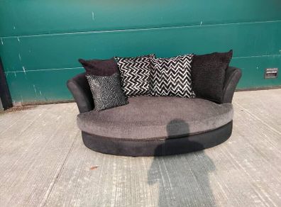 Semi circular gray corner sofa