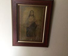 Vintage Sacred Heart framed picture