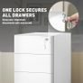 3-Drawer Steel Filing Cabinet with Lock - White Image 5