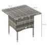 Rattan Side Table, Outdoor Coffee Table with Plastic Board Under the Full Woven Table Top for Patio, Garden, Balcony, Mixed Grey Image 2