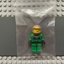 lego Star Wars sw0031 Rebel Pilot A-wing minifigure - Light Nougat Head, Trans-Yellow Visor, Green Jumpsuit Image 3
