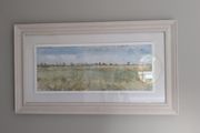 Framed landscape watercolour painting