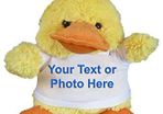 Personalised Duck Plush Toy with your text or photo great gift present for kids newborns
