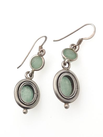 Vintage 925 Sterling Silver & Amazonite Earrings