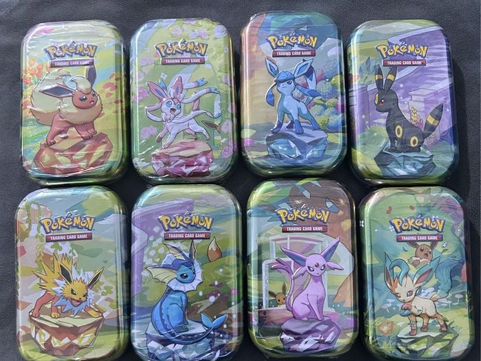Pokemon Scarlet Violet Prismatic Evolutions Mini Tin Set Lot Of 8 New Sealed