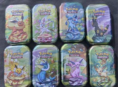 Pokemon Scarlet Violet Prismatic Evolutions Mini Tin Set Lot Of 8 New Sealed