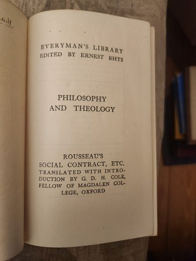 Rousseau's Social Contract, Etc. Translated By G.d.h. Cole, Fellow Of Magdalen College, Oxford. 1932 Hardback In Good Condition. See Photos For Same.