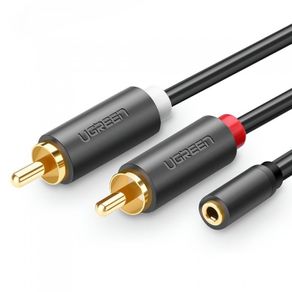 3.5mm Female to 2RCA Male Audio Adapter Cable
