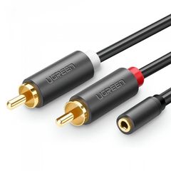 3.5mm Female to 2RCA Male Audio Adapter Cable