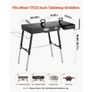 Folding Grill Table 87x45 cm Camping Griddle Stand Fit 43 & 56 cm, for Picnic BBQ Tailgating, Carbon Steel, Adjustable Height, 158 kg, Outdoor Cart with Magnetic Tool Rack and Tissue Holder Image 8