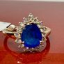 Diamond LUXURIANT Premium Vietnamese Cobalt Blue Spinel and Lab Grown Diamond Ring Image 4