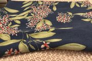 Navy Floral Crepe Fabric